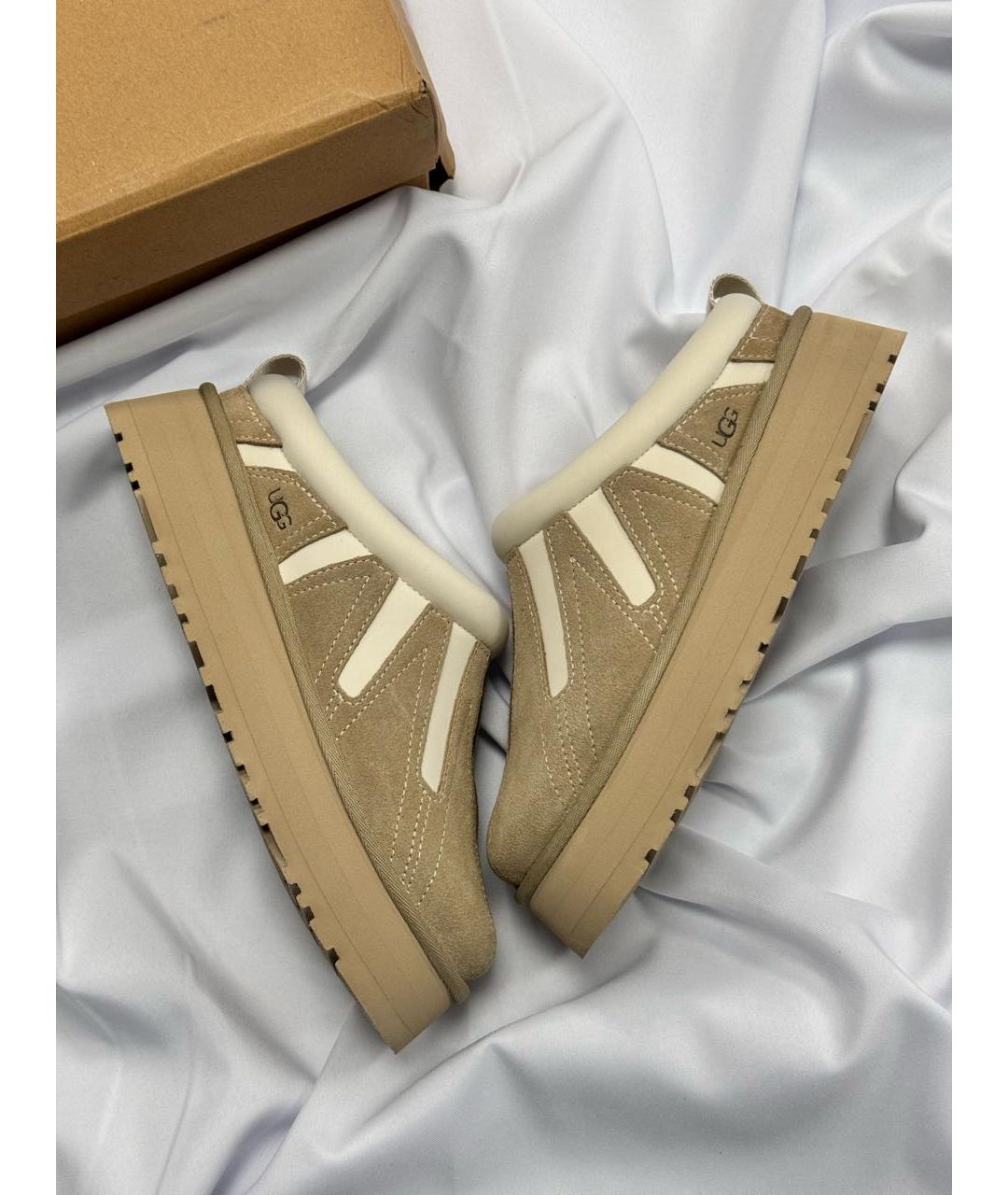 UGG AUSTRALIA Бежевые замшевые мюли, фото 3