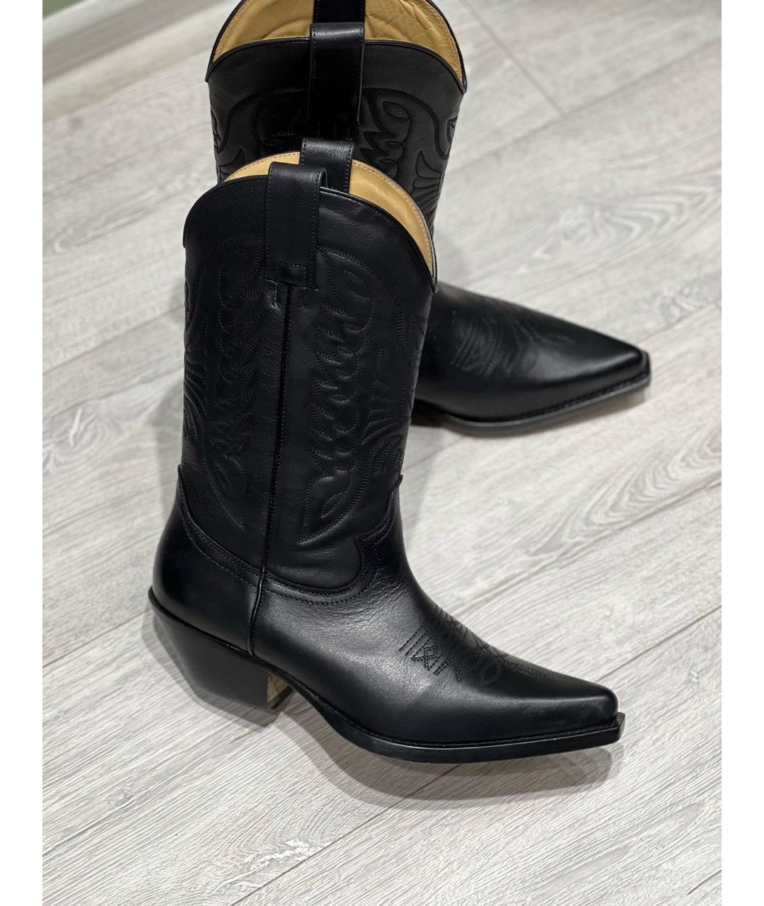 MM6 MAISON MARGIELA Черные кожаные полусапоги, фото 8