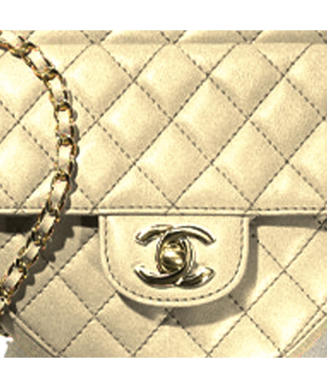 CHANEL Золотая кожаная сумка через плечо, фото 2