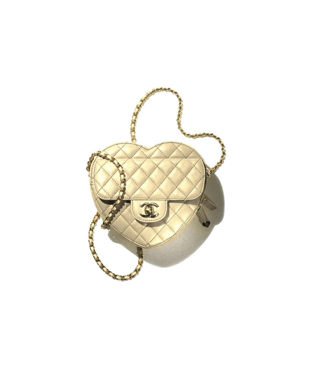 CHANEL Золотая кожаная сумка через плечо, фото 1