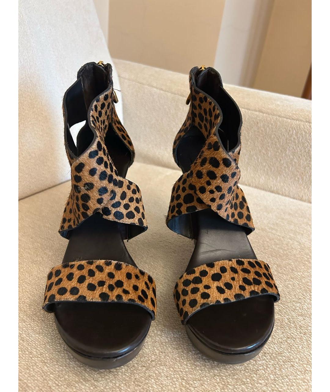 DIANE VON FURSTENBERG Коричневые кожаные босоножки, фото 2
