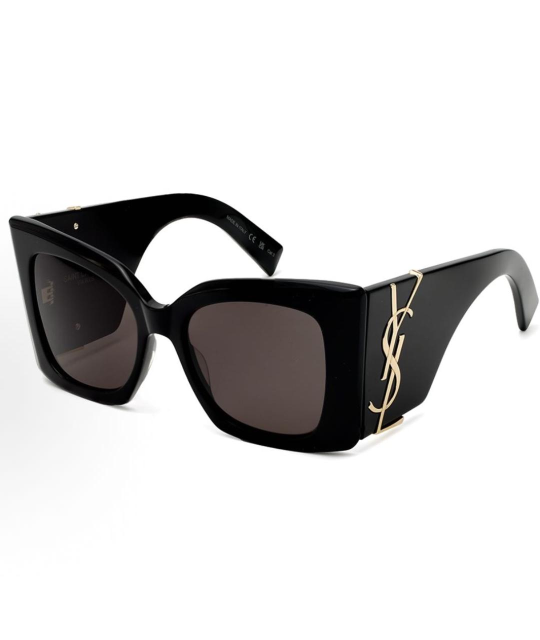 SAINT LAURENT Черные пластиковые солнцезащитные очки, фото 4