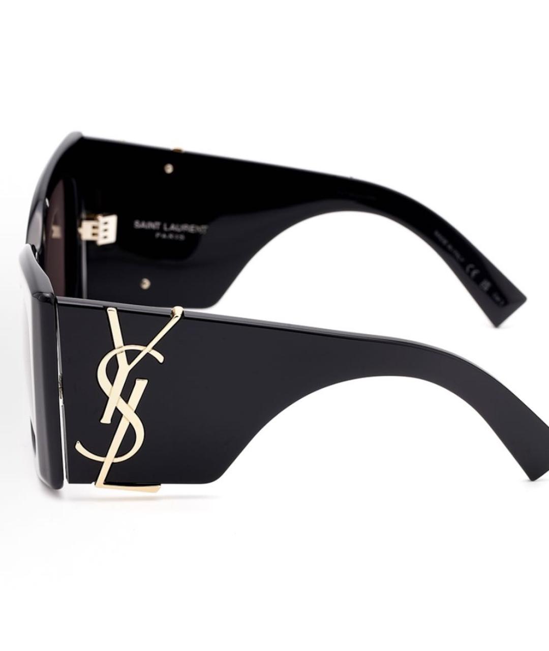 SAINT LAURENT Черные пластиковые солнцезащитные очки, фото 3