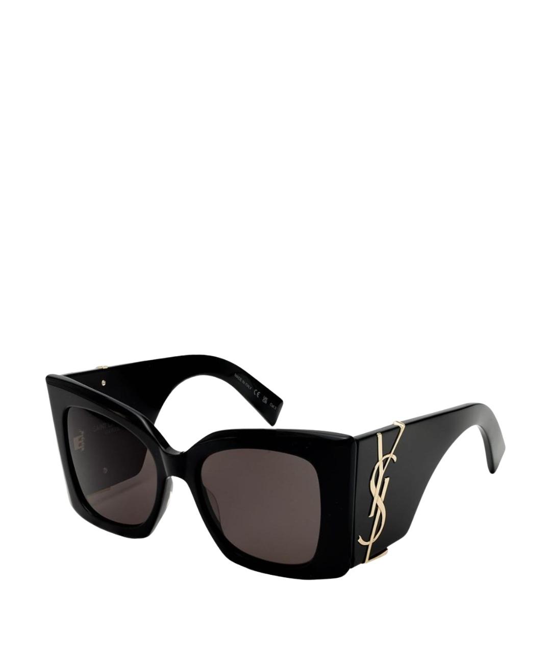 SAINT LAURENT Черные пластиковые солнцезащитные очки, фото 1