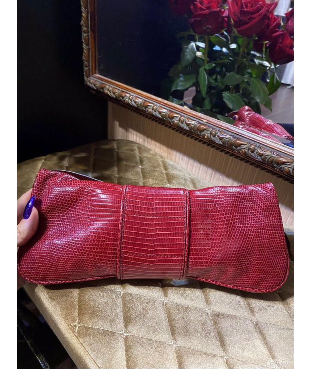 GUCCI Красная сумка с короткими ручками из экзотической кожи, фото 2