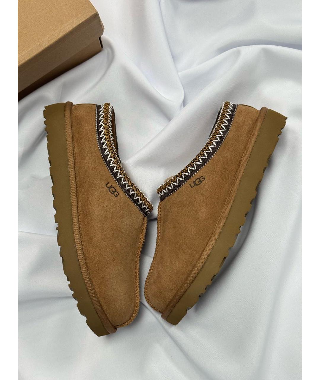 UGG AUSTRALIA Коричневые мюли из искусственной кожи, фото 3