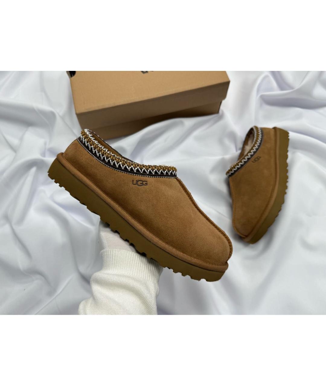 UGG AUSTRALIA Коричневые мюли из искусственной кожи, фото 2