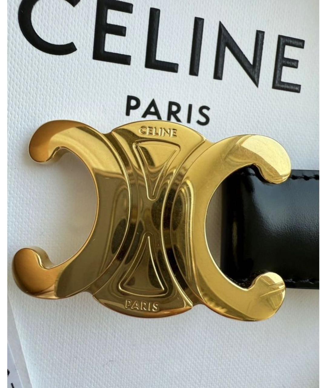 CELINE Черный кожаный ремень, фото 2