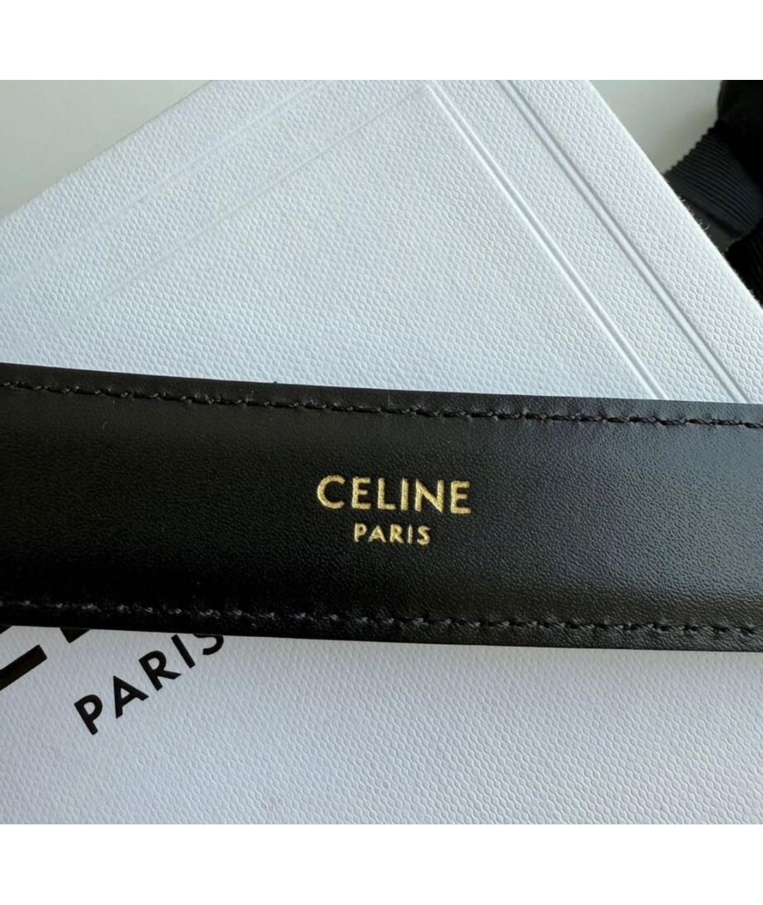 CELINE Черный кожаный ремень, фото 4