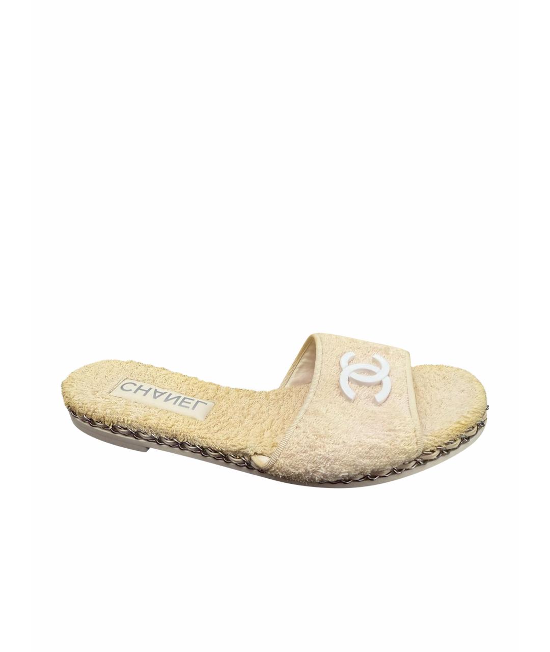CHANEL Бежевые шлепанцы, фото 1