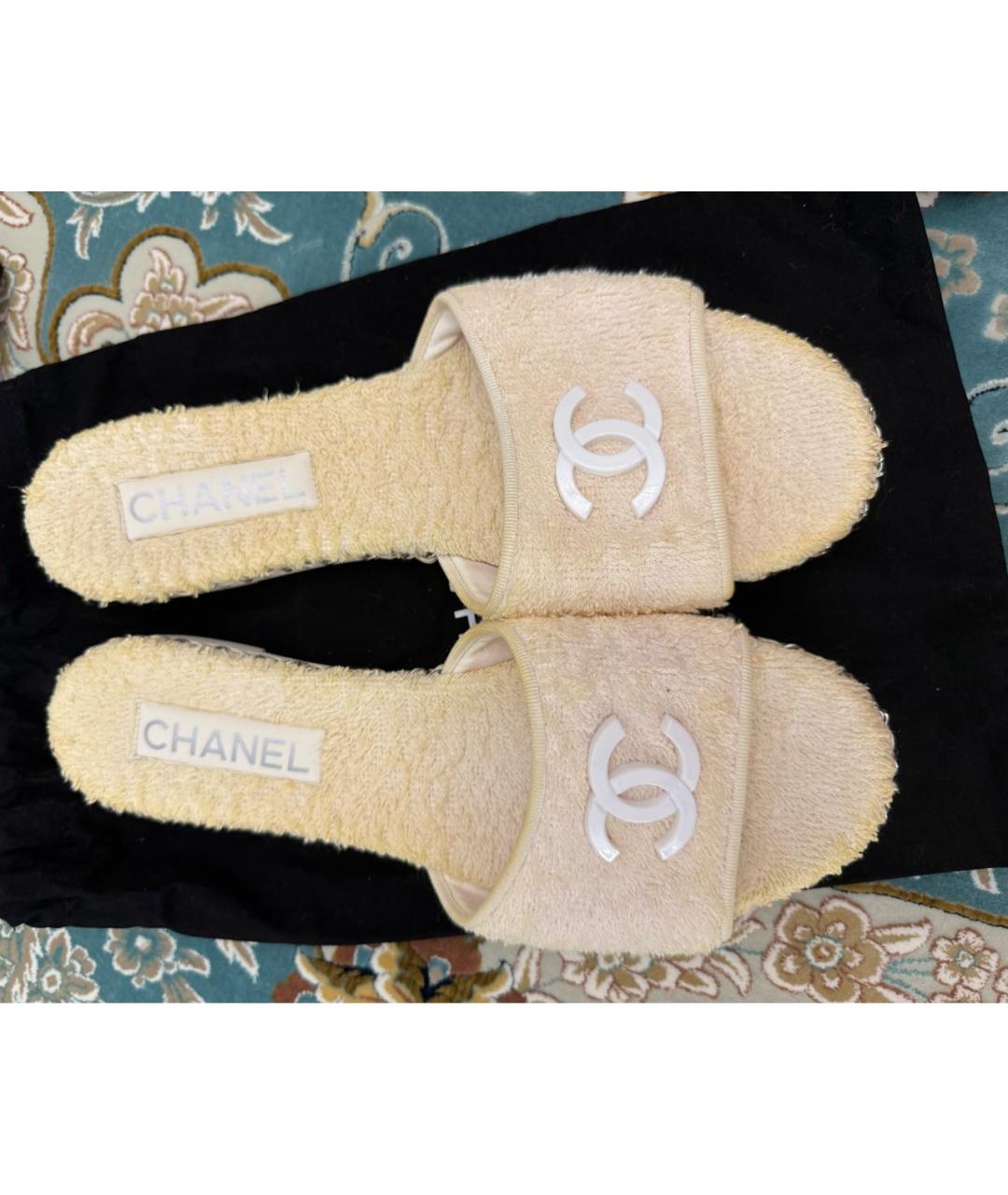 CHANEL Бежевые шлепанцы, фото 2