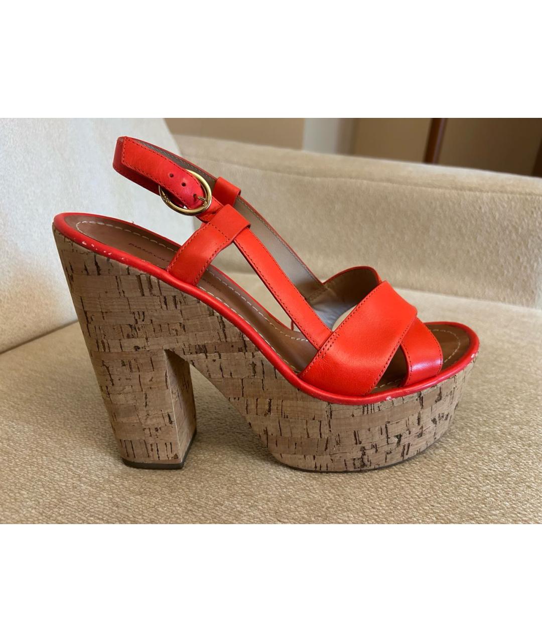 DIANE VON FURSTENBERG Красные кожаные босоножки, фото 6