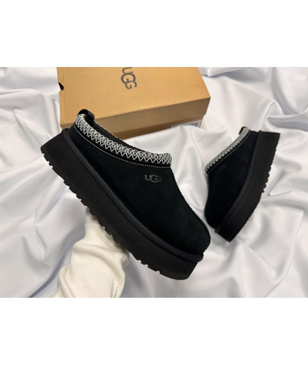 UGG AUSTRALIA Черные мюли из искусственной кожи, фото 2