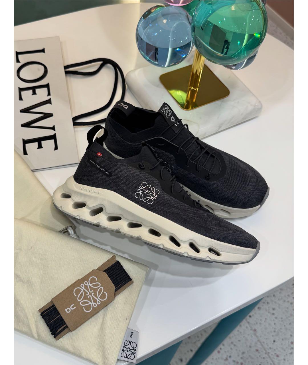 LOEWE Серые текстильные кроссовки, фото 6