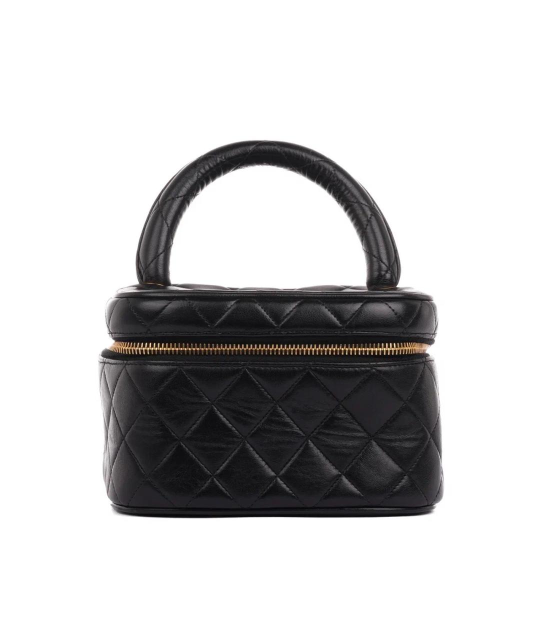 CHANEL Черная кожаная сумка с короткими ручками, фото 1