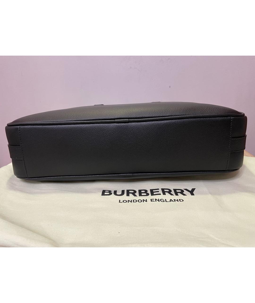 BURBERRY Черная кожаная сумка на плечо, фото 7