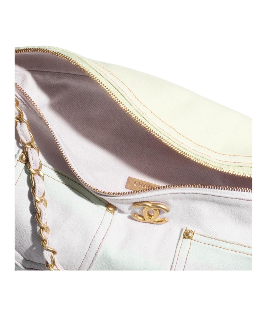 CHANEL Белая тканевая поясная сумка, фото 4