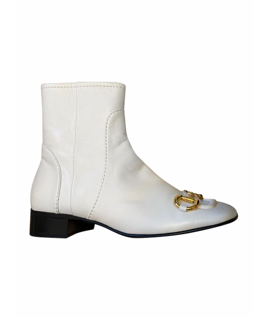 GUCCI Бежевые кожаные полусапоги, фото 1