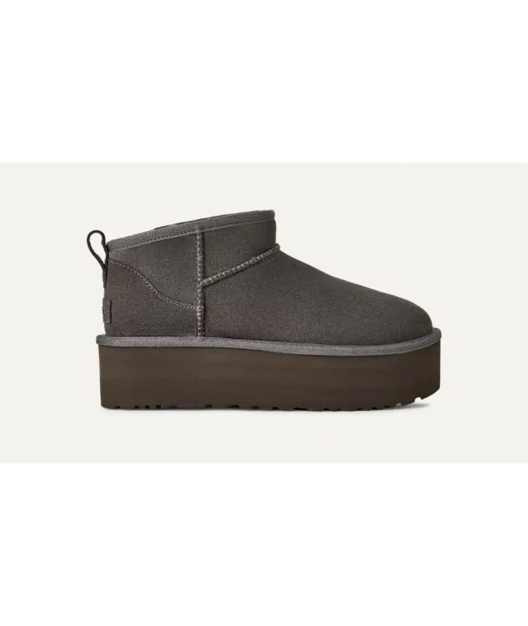 UGG AUSTRALIA Серые замшевые полусапоги, фото 3