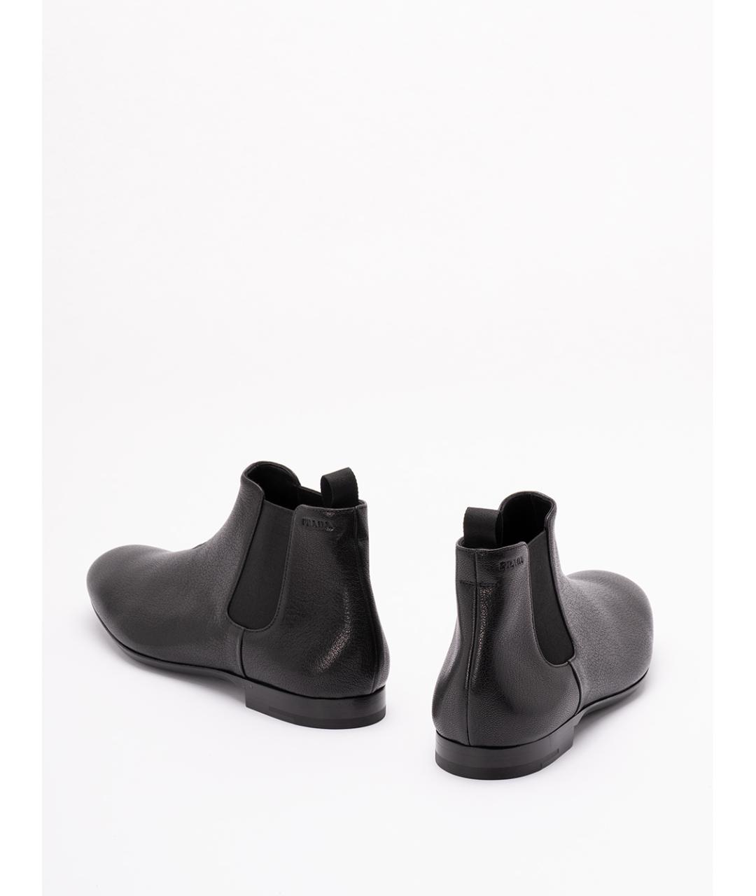 PRADA Черные кожаные высокие ботинки, фото 3