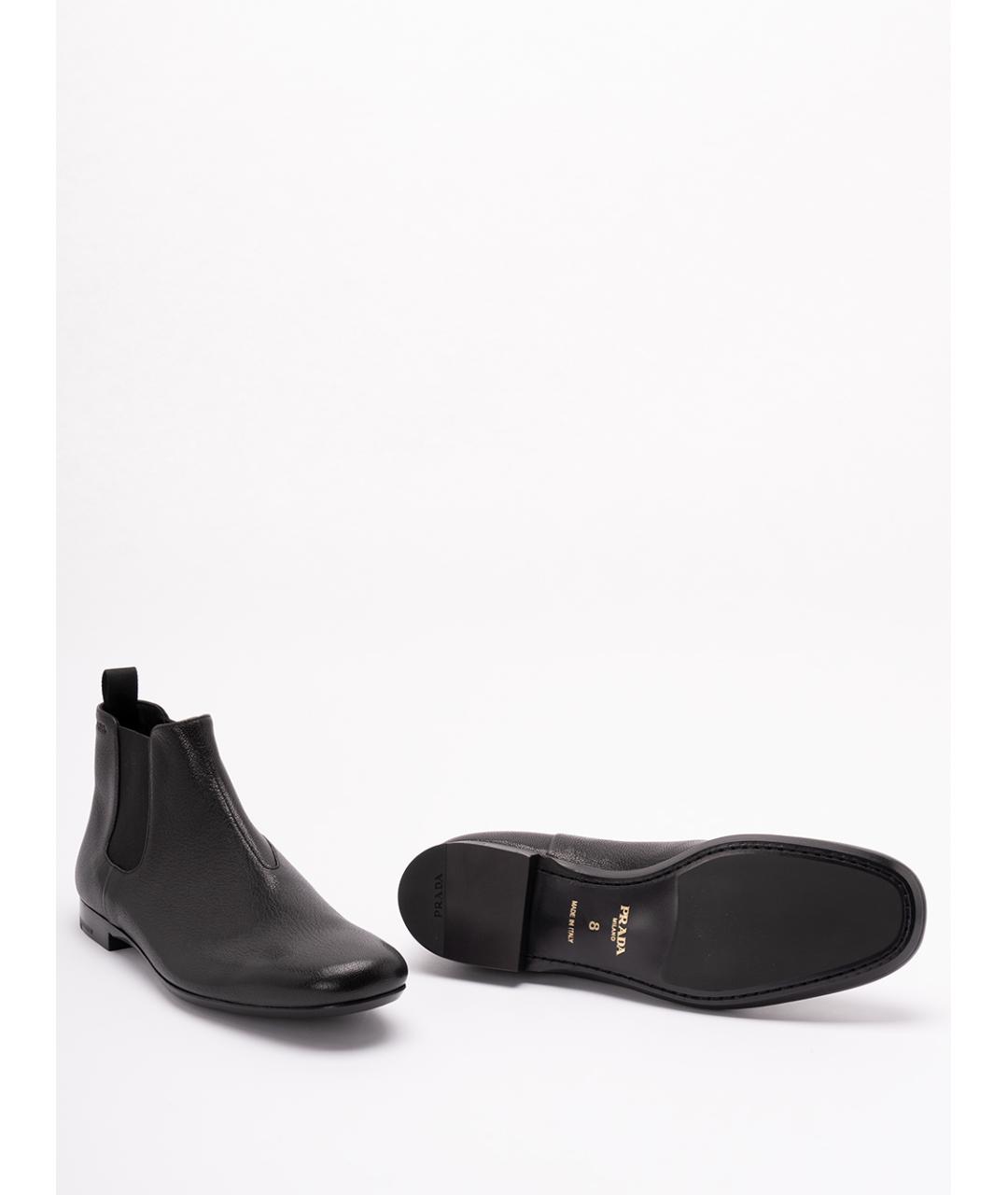 PRADA Черные кожаные высокие ботинки, фото 4