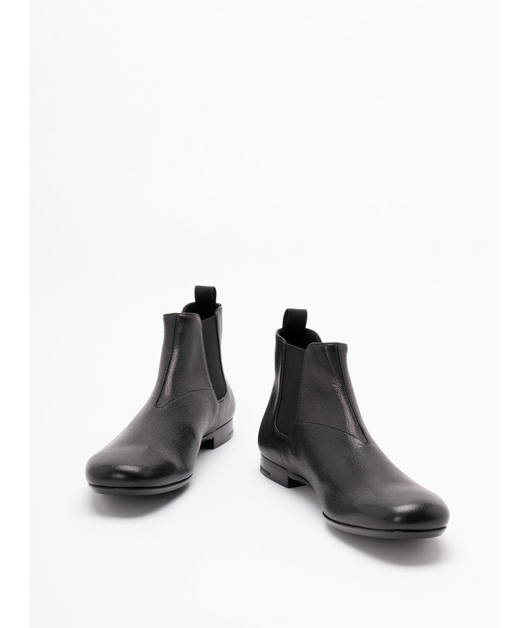 PRADA Черные кожаные высокие ботинки, фото 2