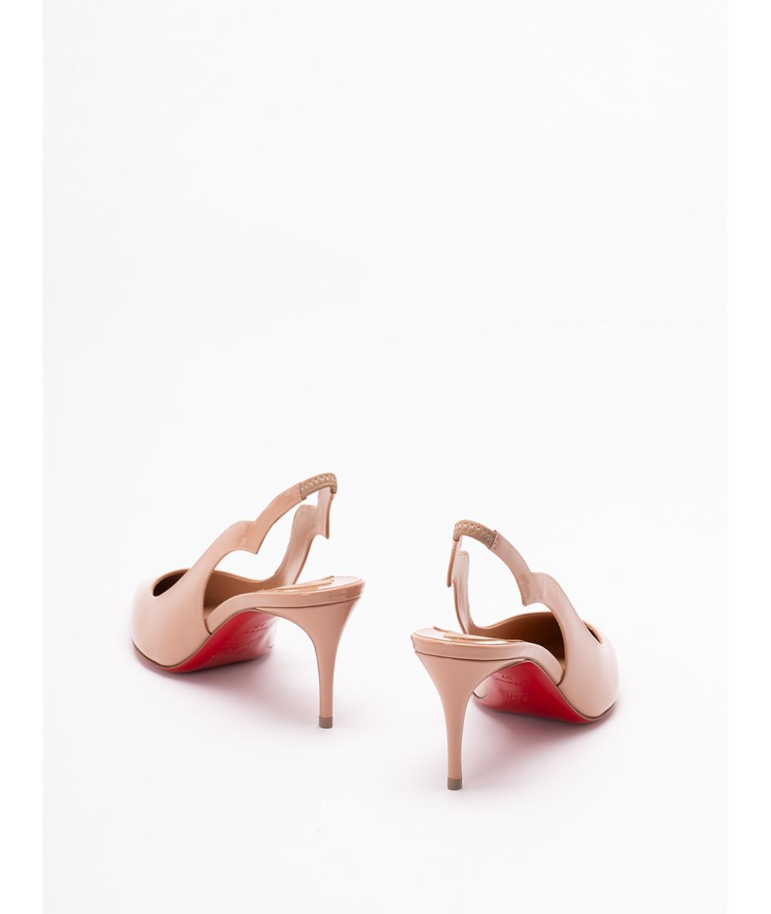 CHRISTIAN LOUBOUTIN Бежевые кожаные туфли, фото 3