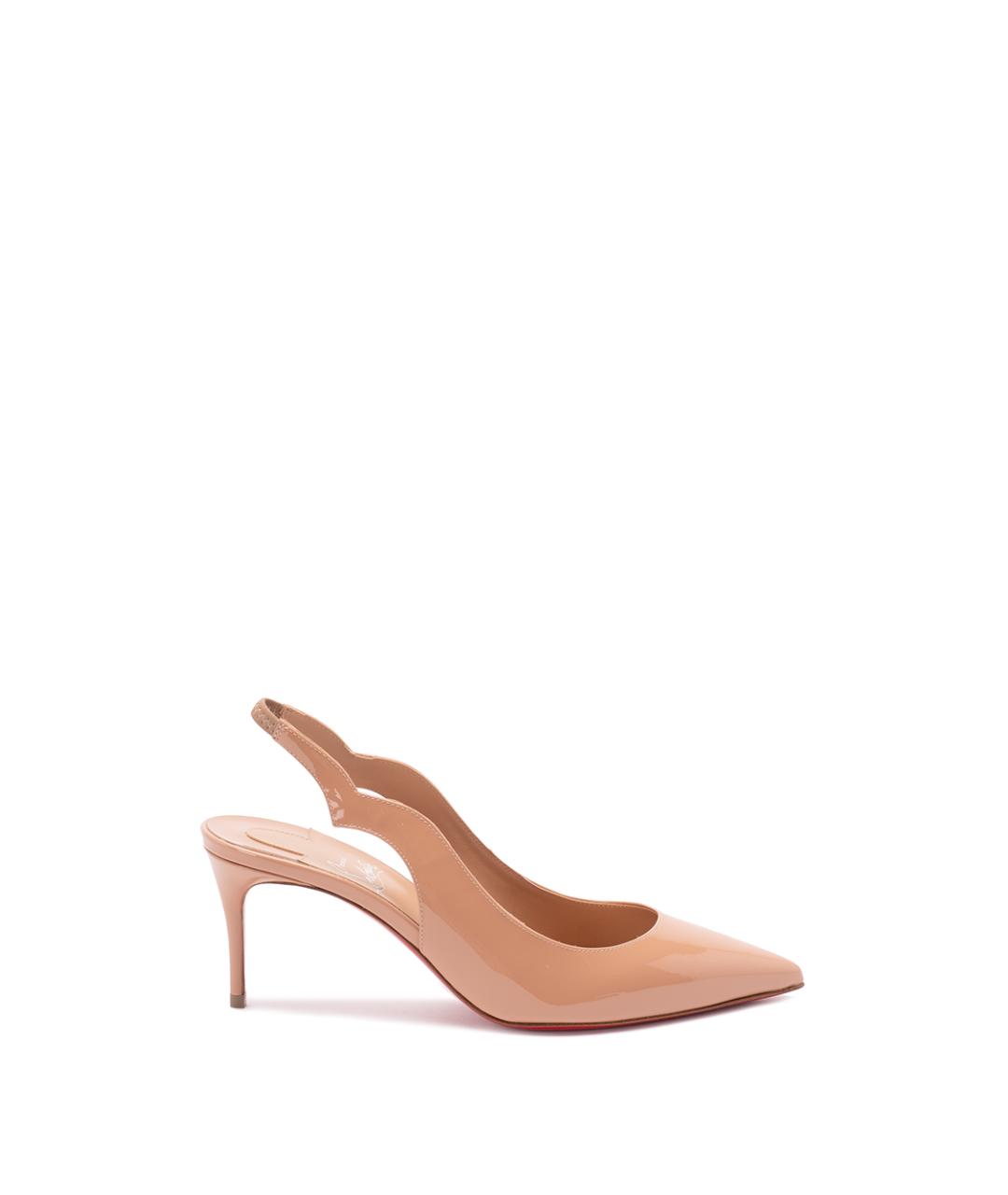 CHRISTIAN LOUBOUTIN Бежевые кожаные туфли, фото 1