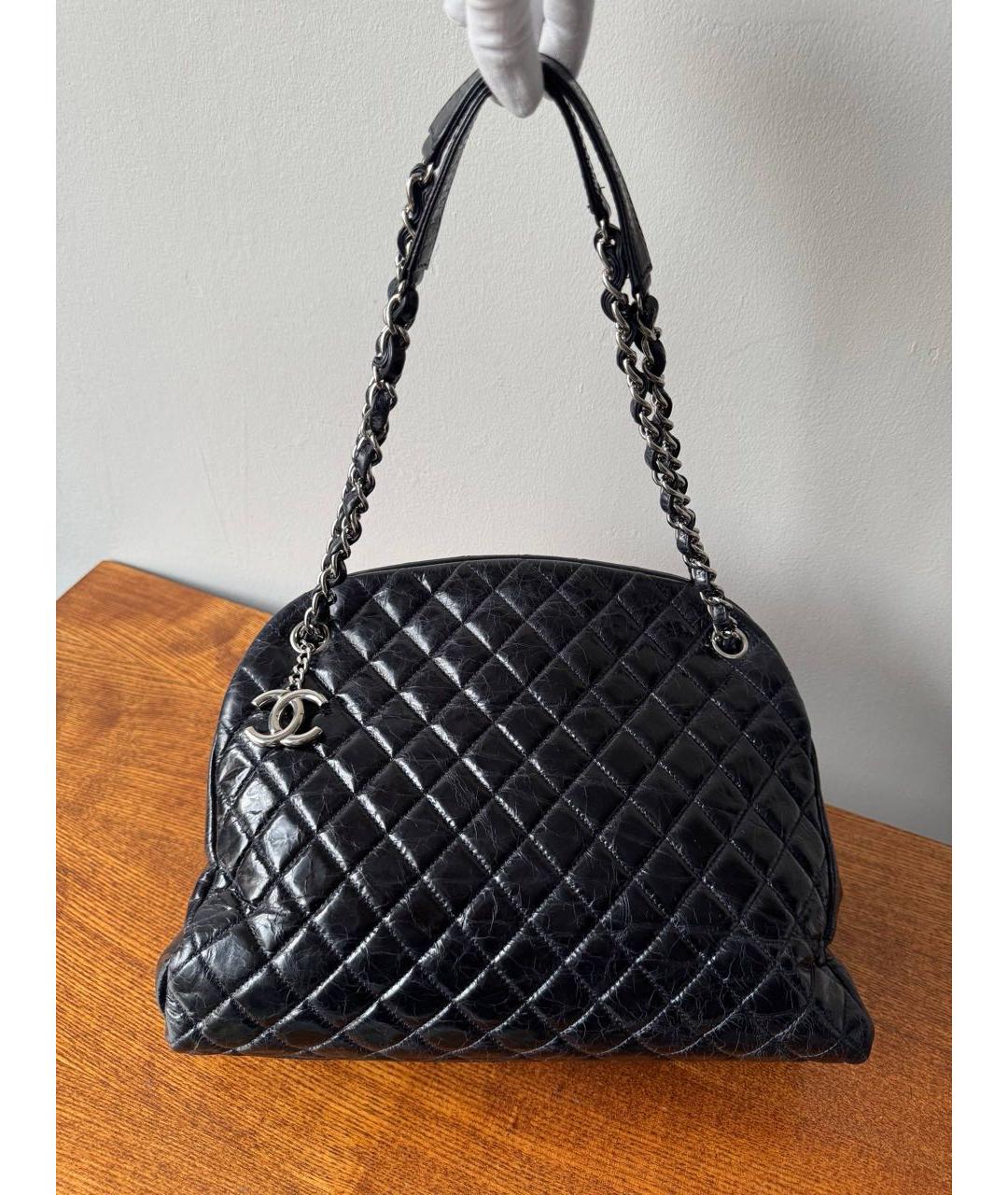 CHANEL Темно-синяя кожаная сумка через плечо, фото 3