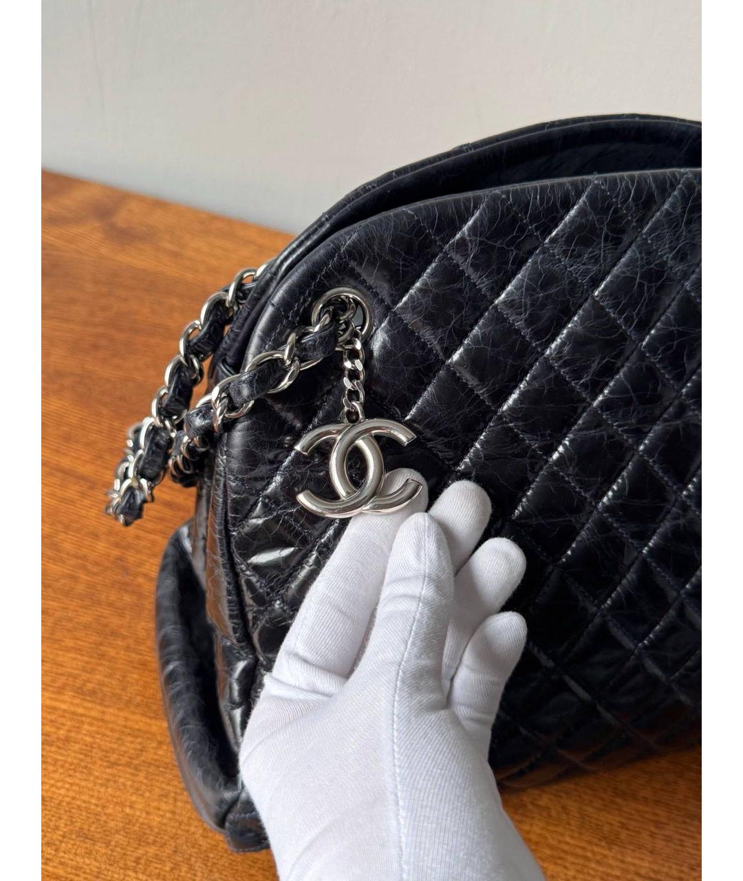 CHANEL Темно-синяя кожаная сумка через плечо, фото 7