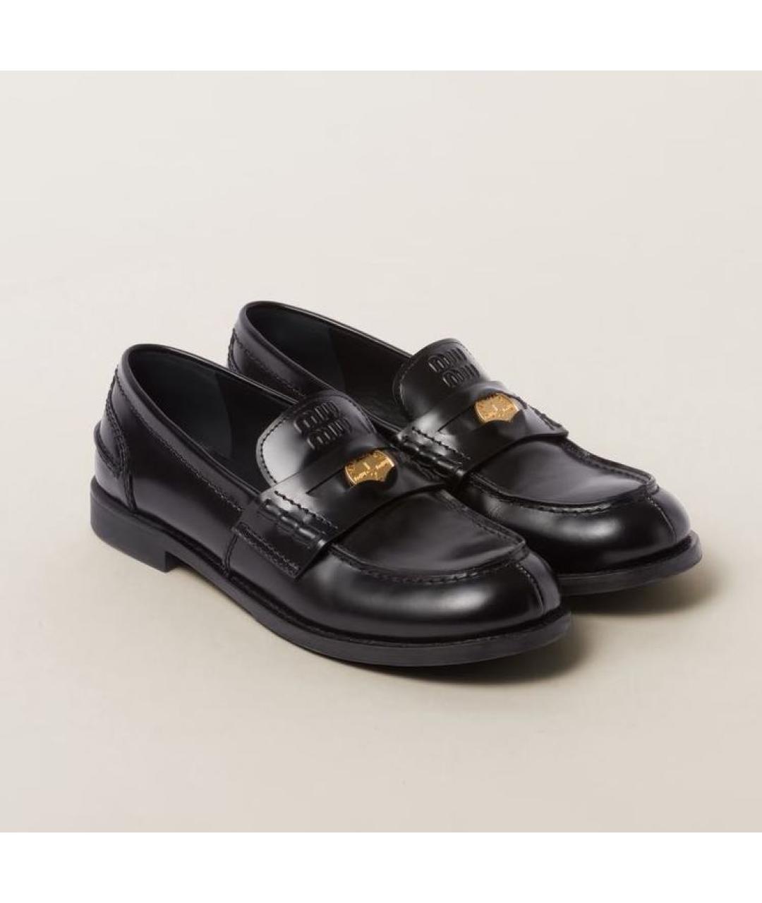 MIU MIU Черные кожаные лоферы, фото 5