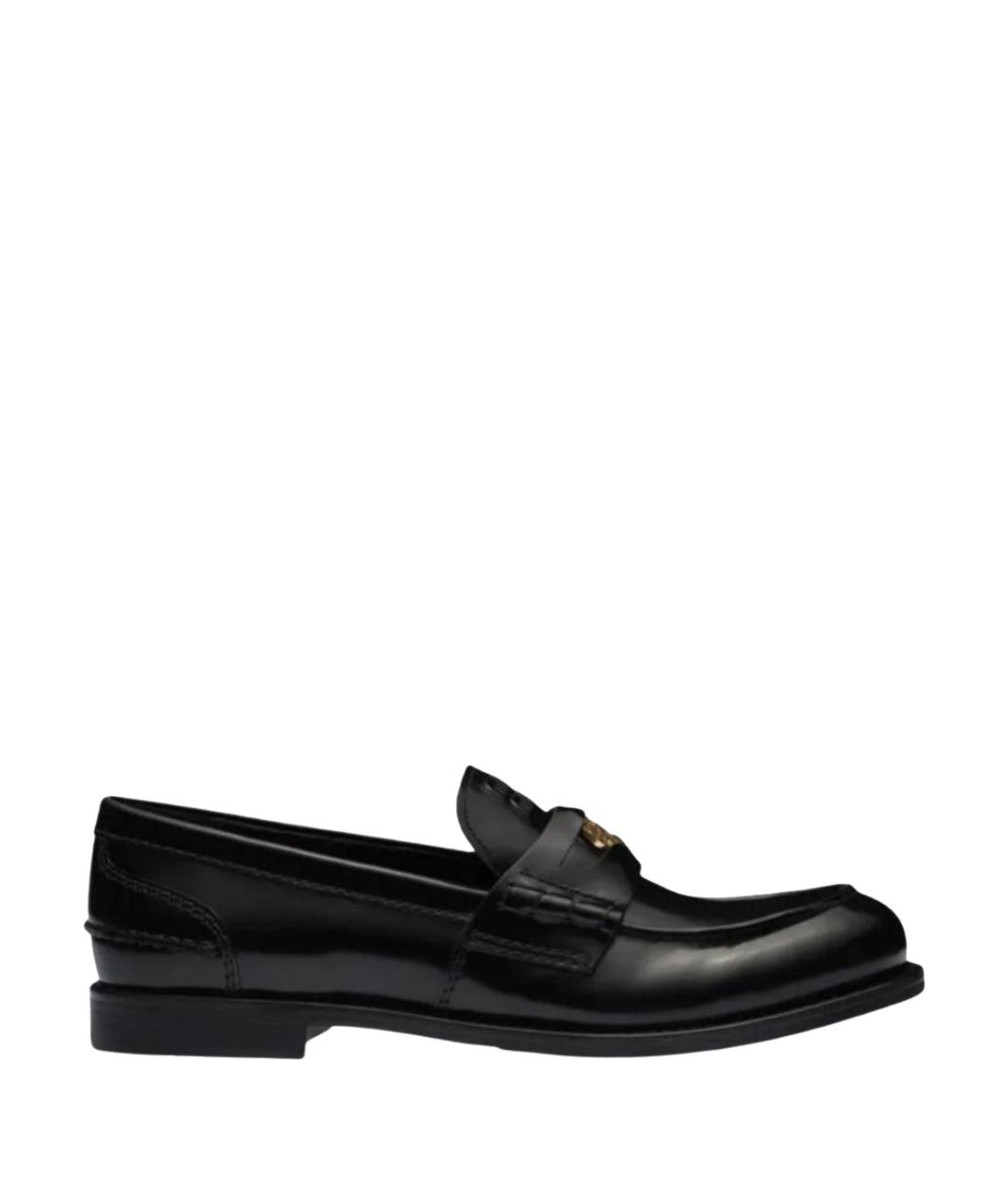 MIU MIU Черные кожаные лоферы, фото 1