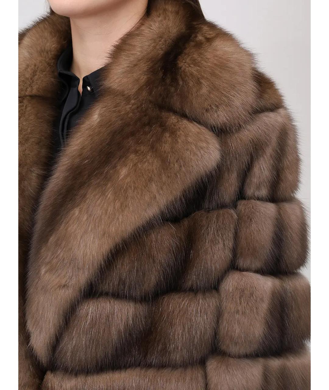 RINDI Коричневая меховая шуба, фото 5