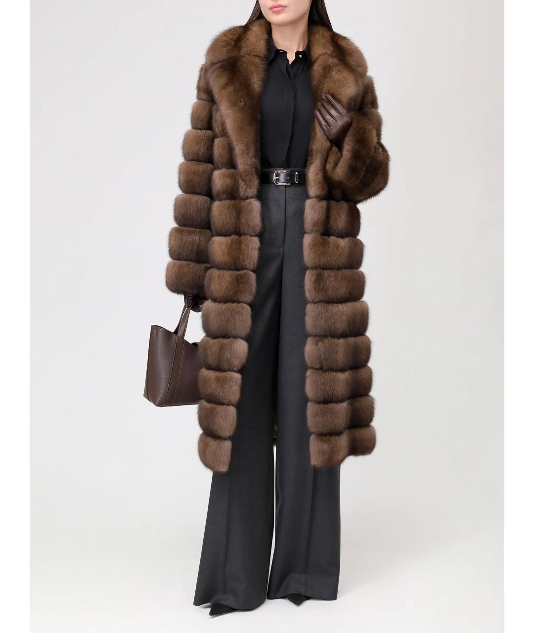 RINDI Коричневая меховая шуба, фото 2