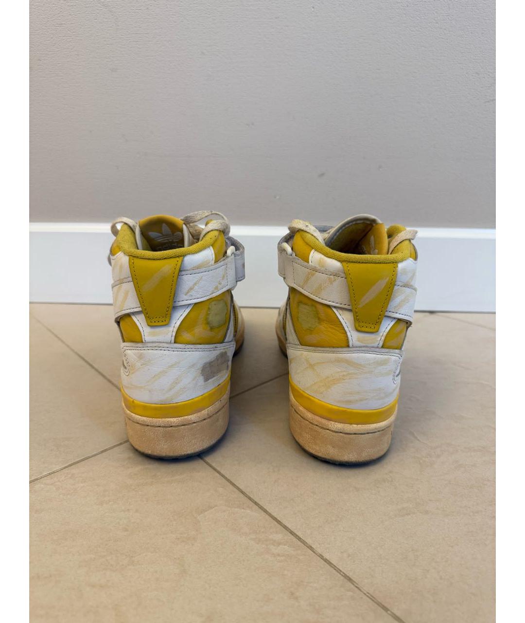 ADIDAS Белые кожаные высокие кроссовки / кеды, фото 4
