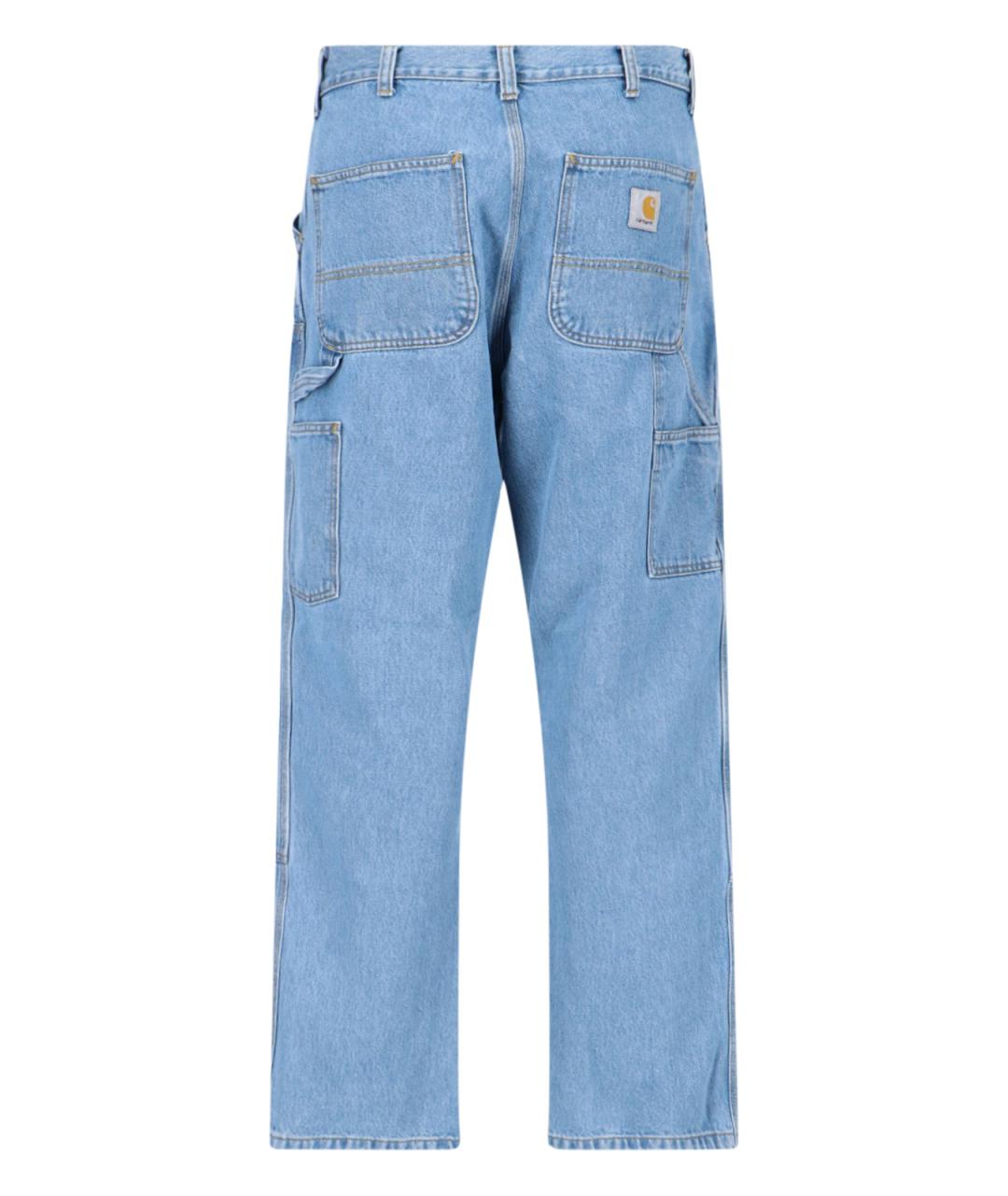 CARHARTT WIP Голубые хлопковые прямые джинсы, фото 2