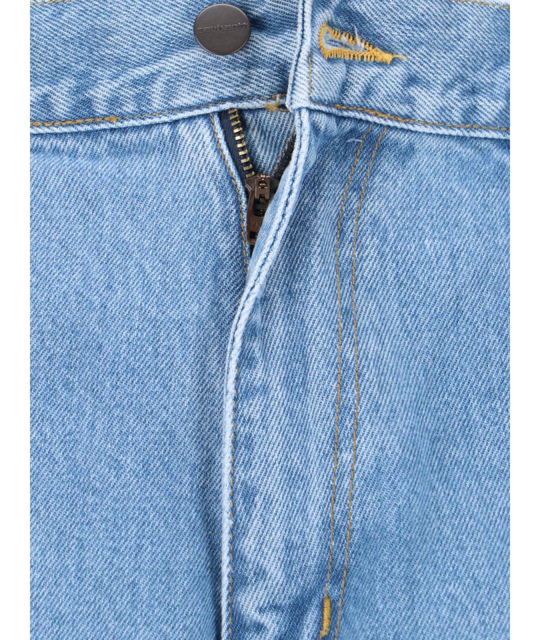 CARHARTT WIP Голубые хлопковые прямые джинсы, фото 5