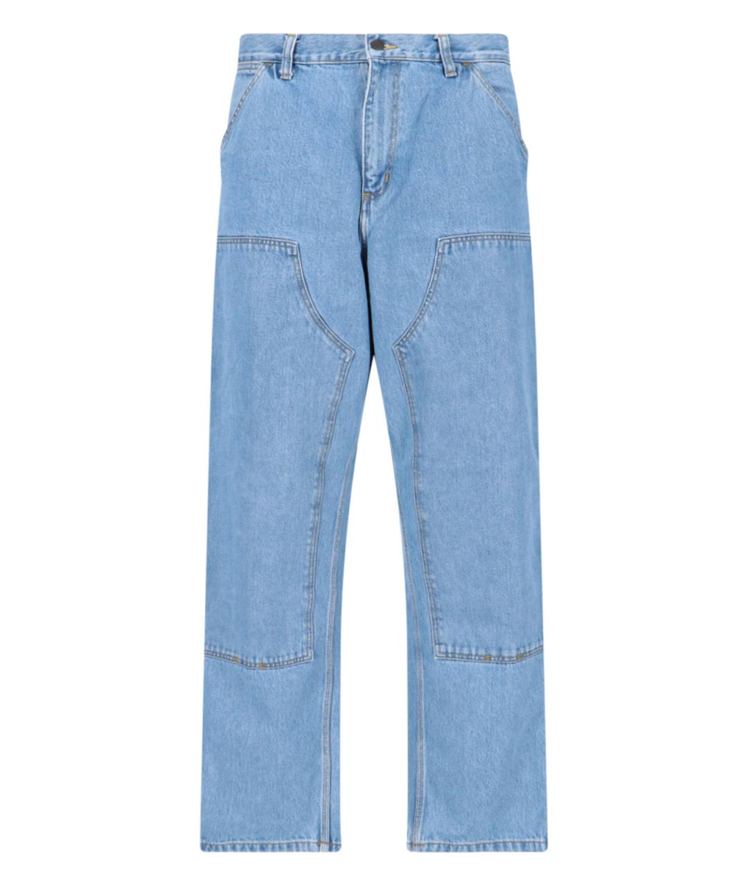 CARHARTT WIP Голубые хлопковые прямые джинсы, фото 1