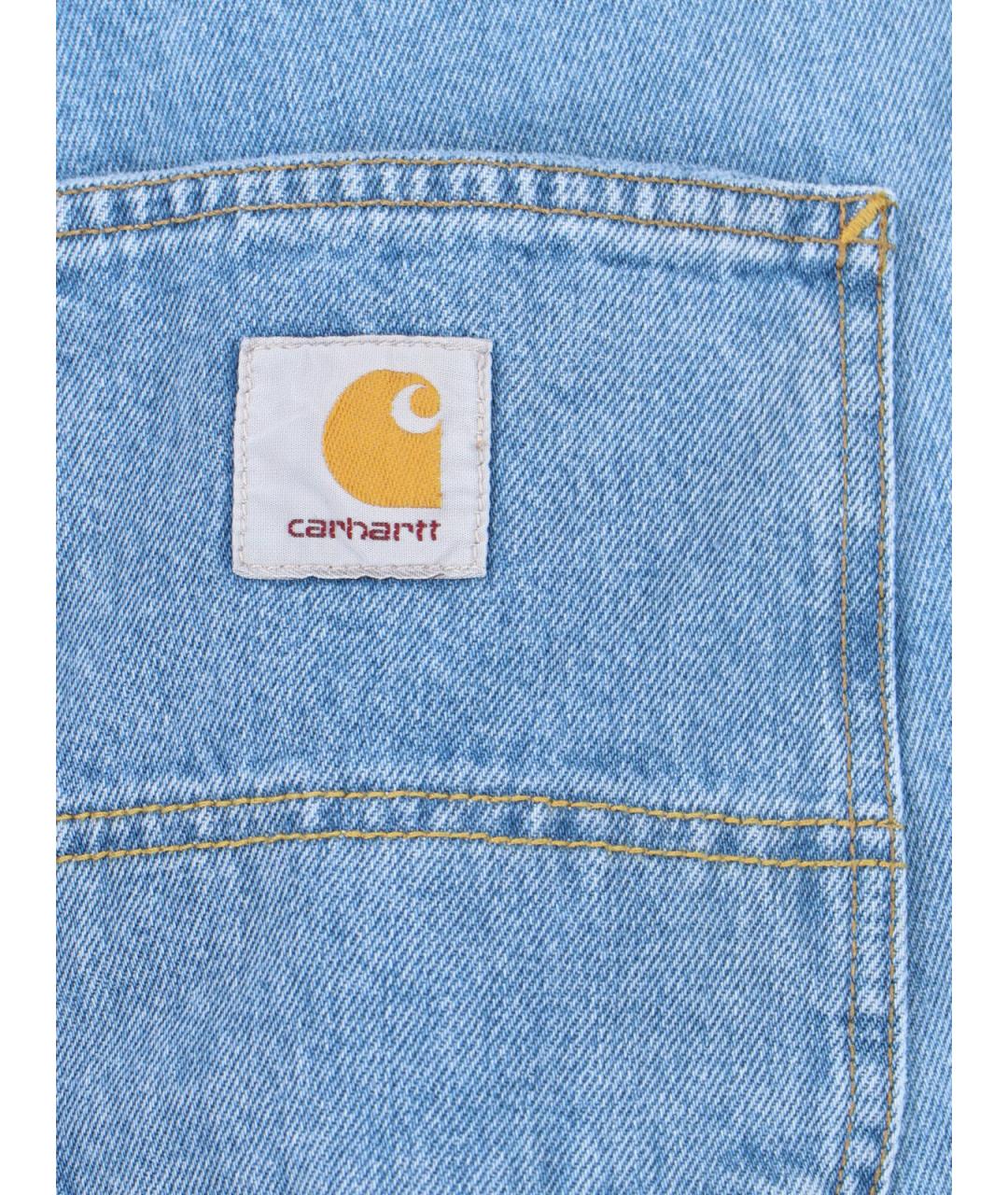 CARHARTT WIP Голубые хлопковые прямые джинсы, фото 4