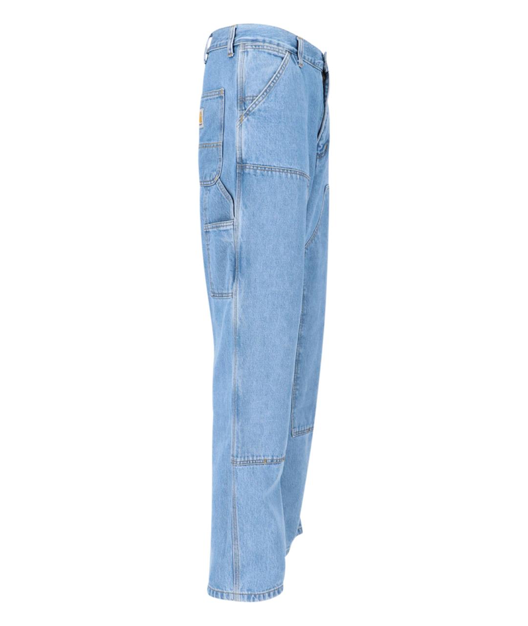CARHARTT WIP Голубые хлопковые прямые джинсы, фото 3