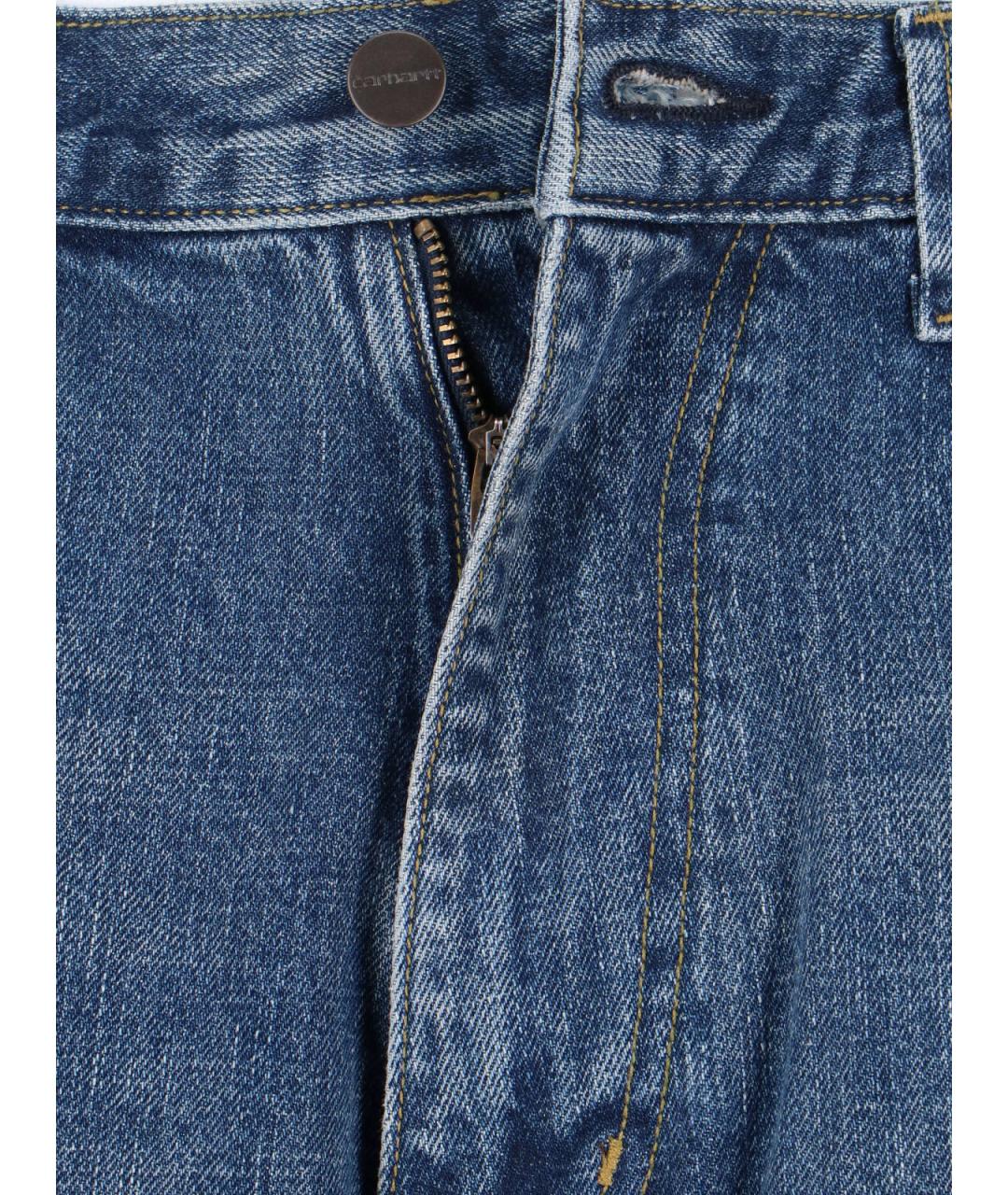 CARHARTT WIP Синие хлопковые прямые джинсы, фото 5