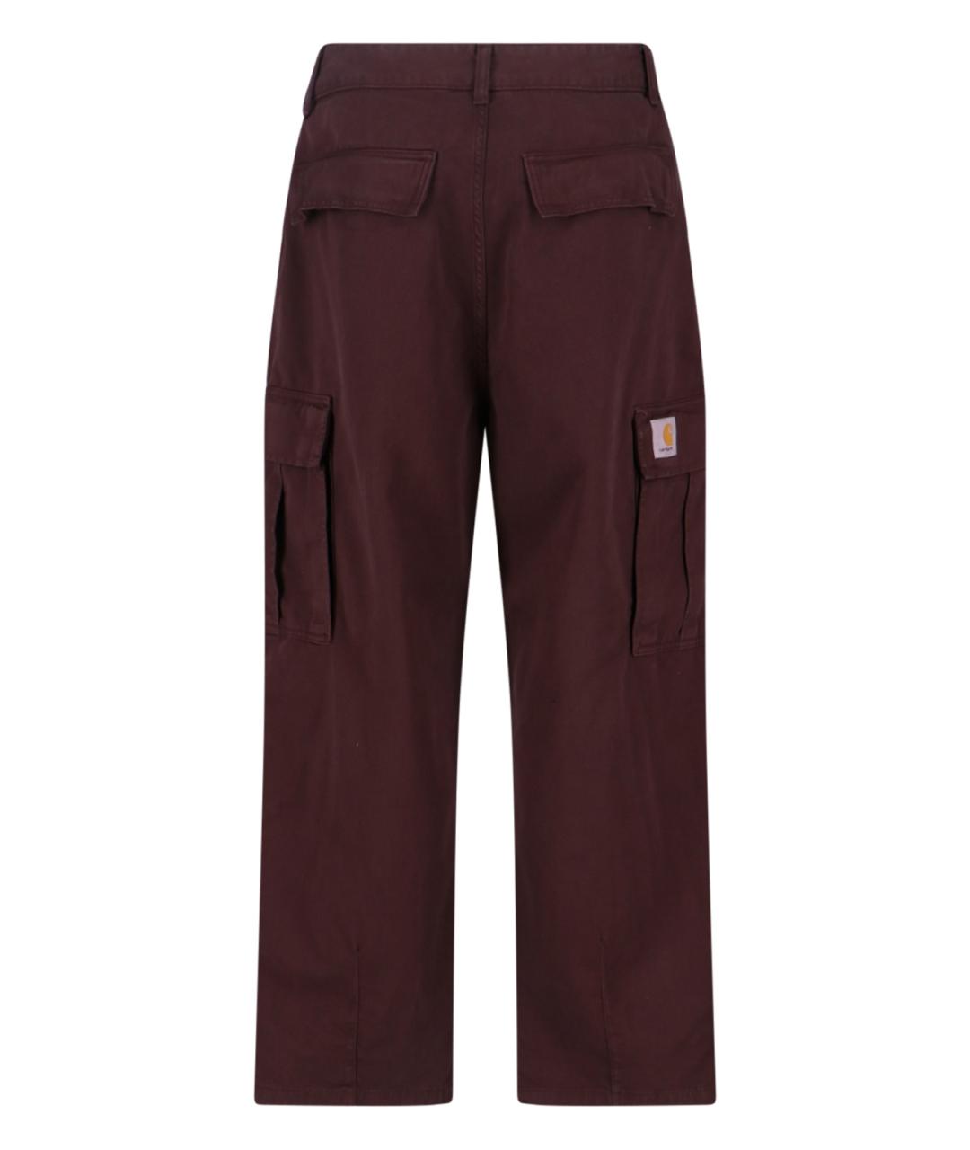 CARHARTT WIP Бордовые хлопковые повседневные брюки, фото 2
