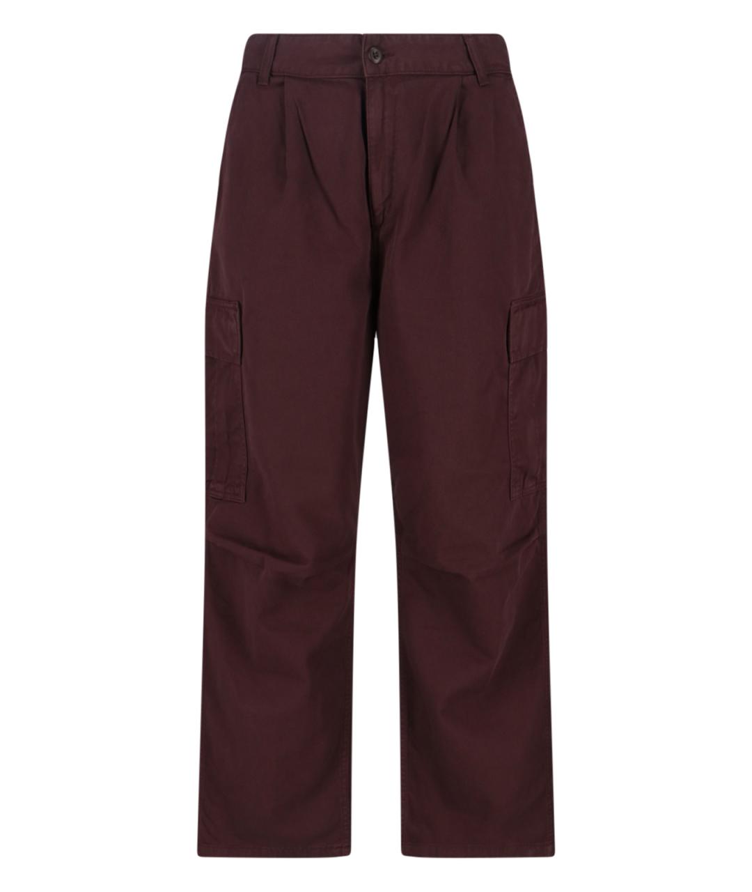 CARHARTT WIP Бордовые хлопковые повседневные брюки, фото 1