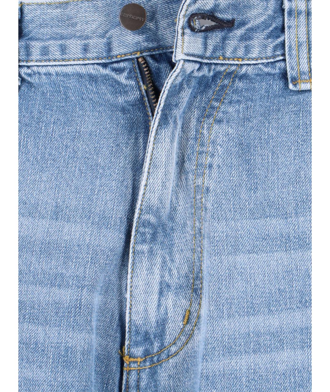 CARHARTT WIP Синие хлопковые прямые джинсы, фото 5
