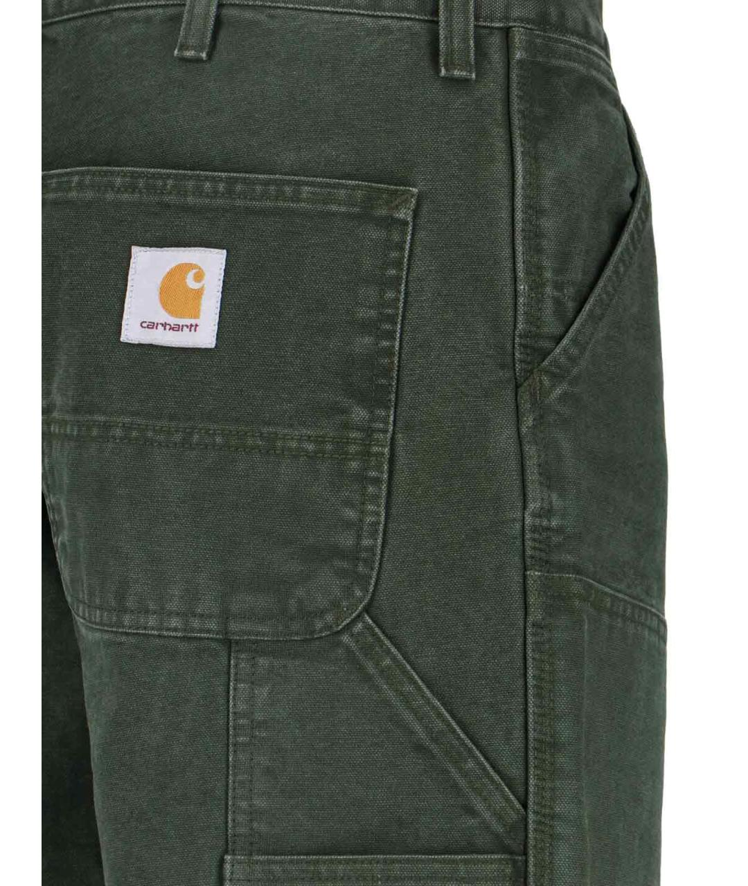 CARHARTT WIP Зеленые хлопковые прямые джинсы, фото 4