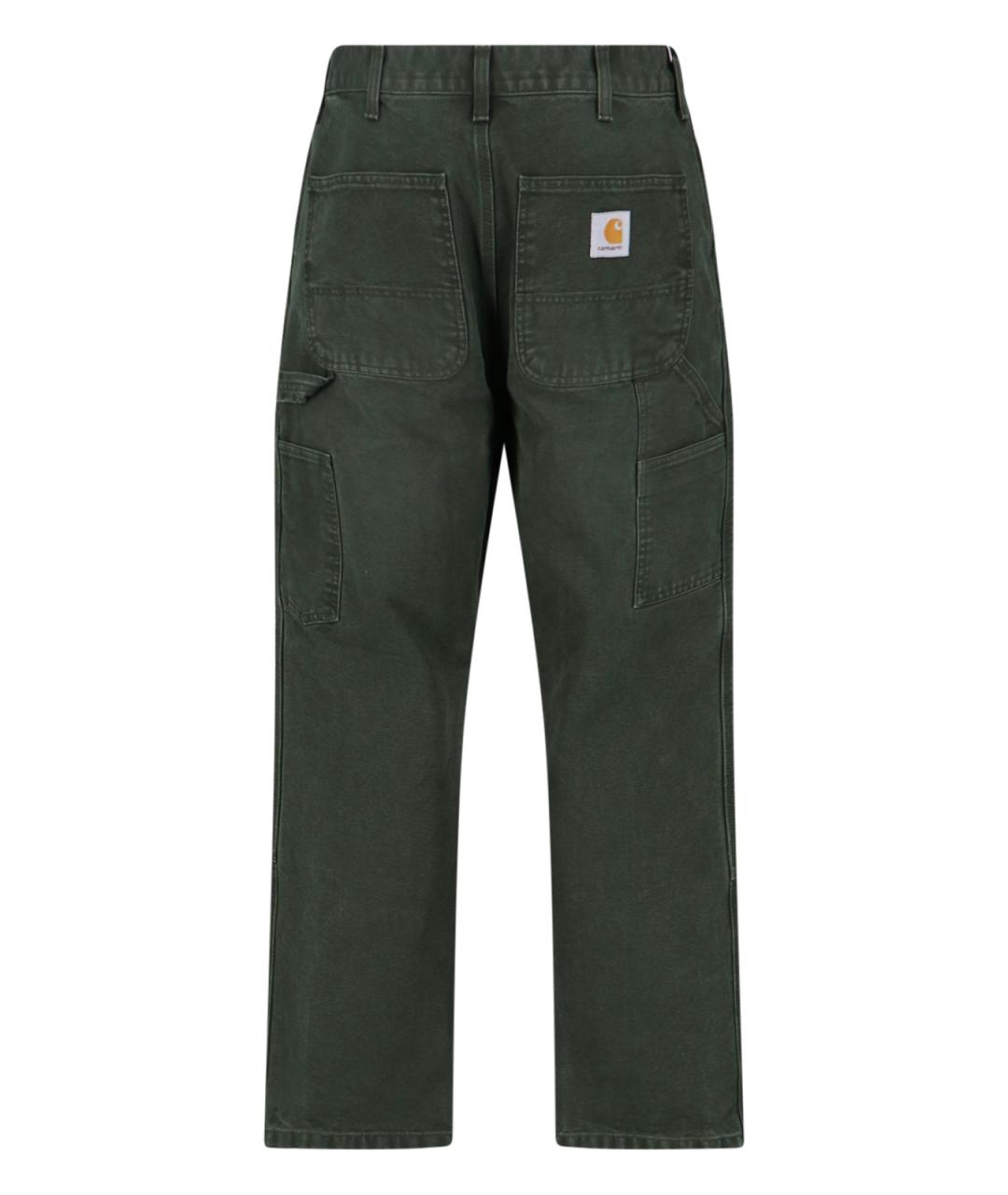 CARHARTT WIP Зеленые хлопковые прямые джинсы, фото 2