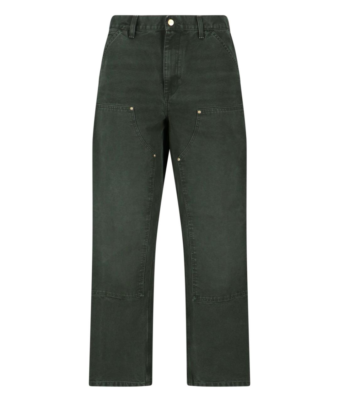 CARHARTT WIP Зеленые хлопковые прямые джинсы, фото 1