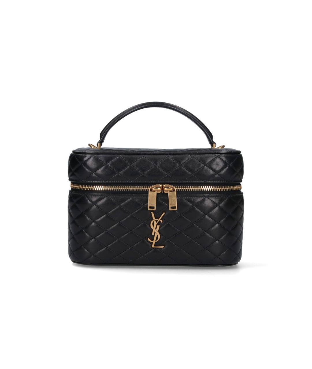 SAINT LAURENT Черная кожаная сумка через плечо, фото 1