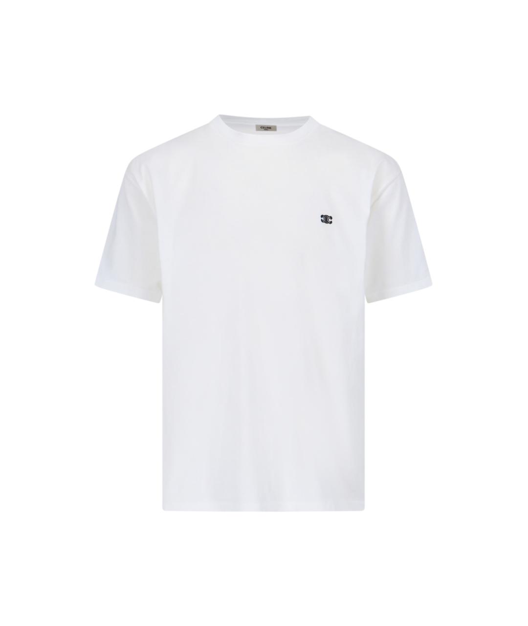 CELINE Белая хлопковая футболка, фото 1