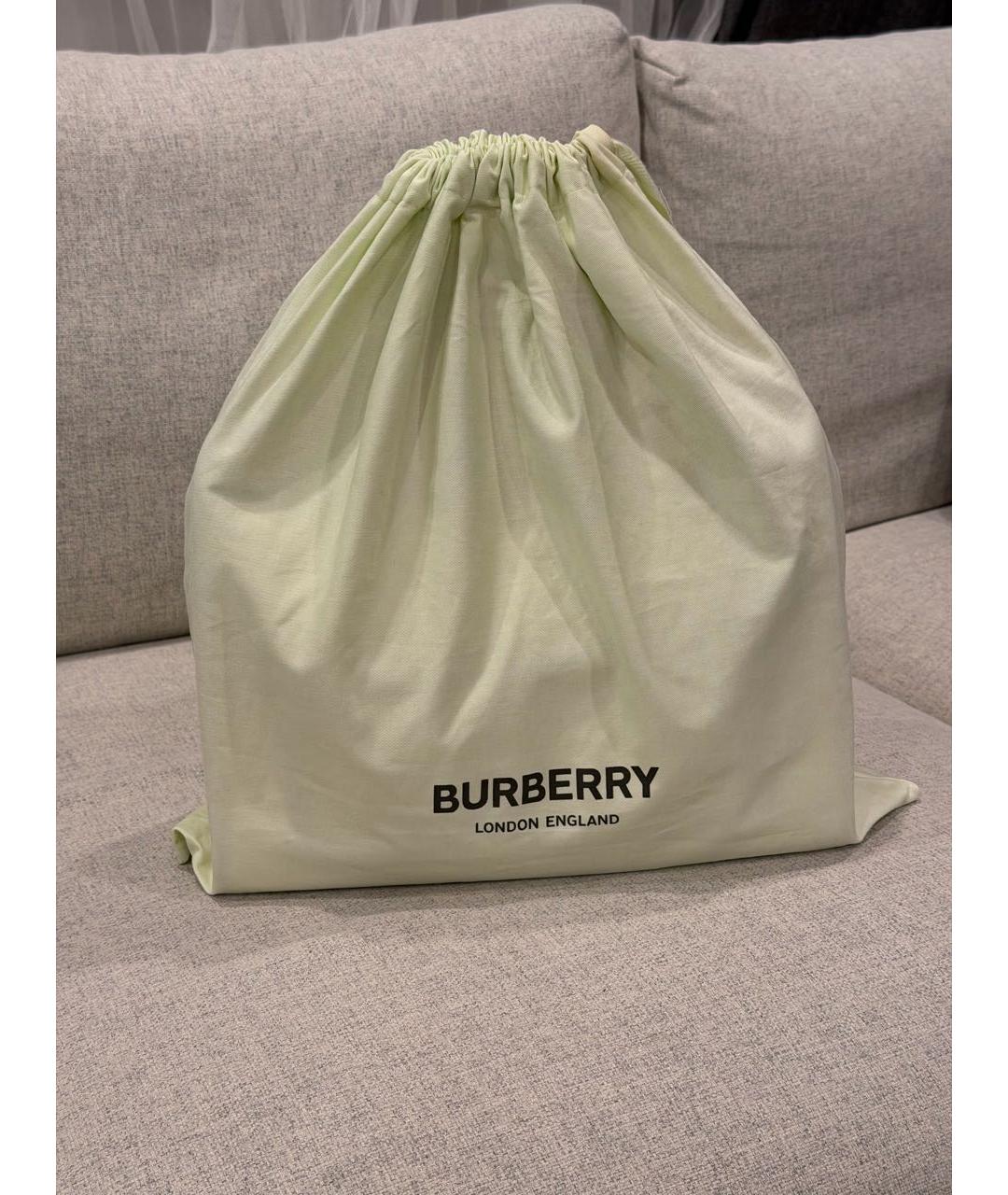 BURBERRY Бежевая тканевая сумка с короткими ручками, фото 5